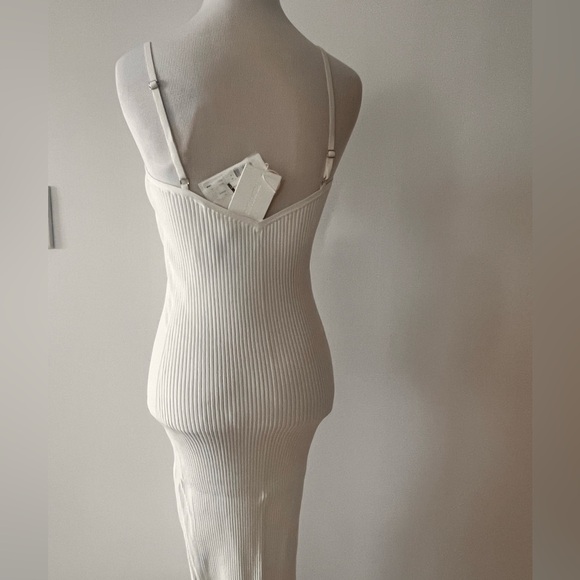 NWT $395 Helmut Lang White Eyelet Bra Ribbed Dress Size M - Picture 8 of 13